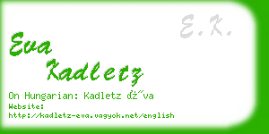 eva kadletz business card